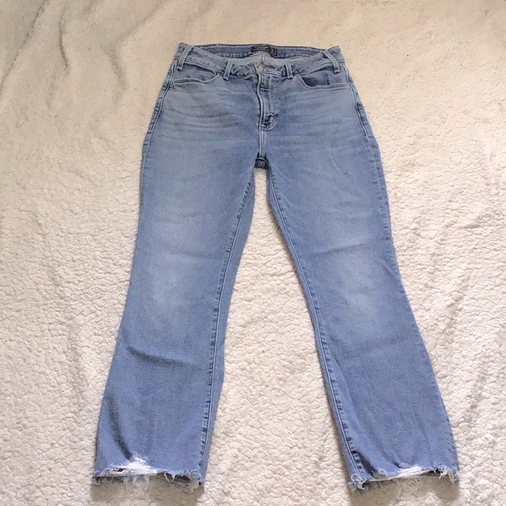 🌸 Abercrombie 🌴 Simone high rise fray hem ankle Jeans - Picture 5 of 13